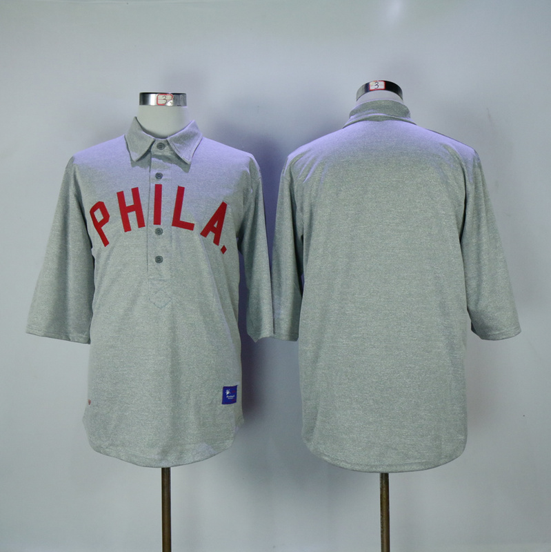 2017 MLB Philadelphia phillies Mitchell and Ness Gray Authentic 1900 Throwback jersey->philadelphia phillies->MLB Jersey